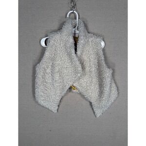 Happy Threads Toddler Girls 3T Cream Faux Shearling Sherpa Vest Yellow Floral